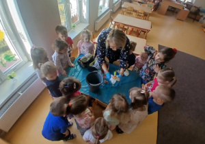 Dzieci sadzą roślinki